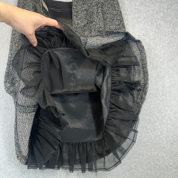 Neiman Marcus Exclusive Skirt Womens Size 6 Black White Tweed Lace Fit & Flare - Picture 4 of 12